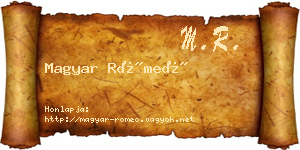 Magyar Rómeó névjegykártya