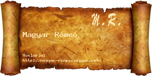 Magyar Rómeó névjegykártya