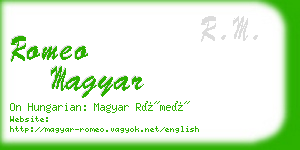 romeo magyar business card